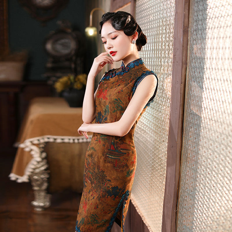 年会旗袍尚香时尚无袖优雅6期修身改良古典旗袍