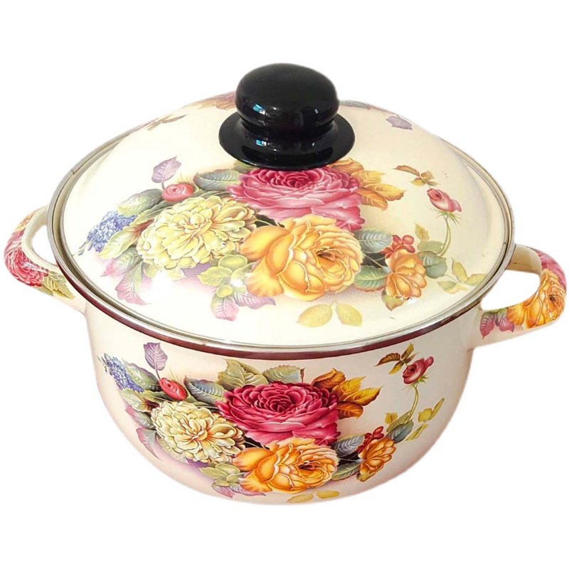 烧锅搪瓷珐琅瓷锅家用加厚汤煲炖锅天然气电磁炉炖锅