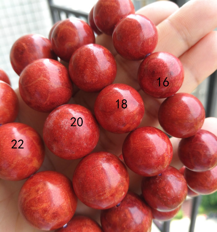 红色草珊瑚手链单圈822毫米大小圆珠手串男女款手链