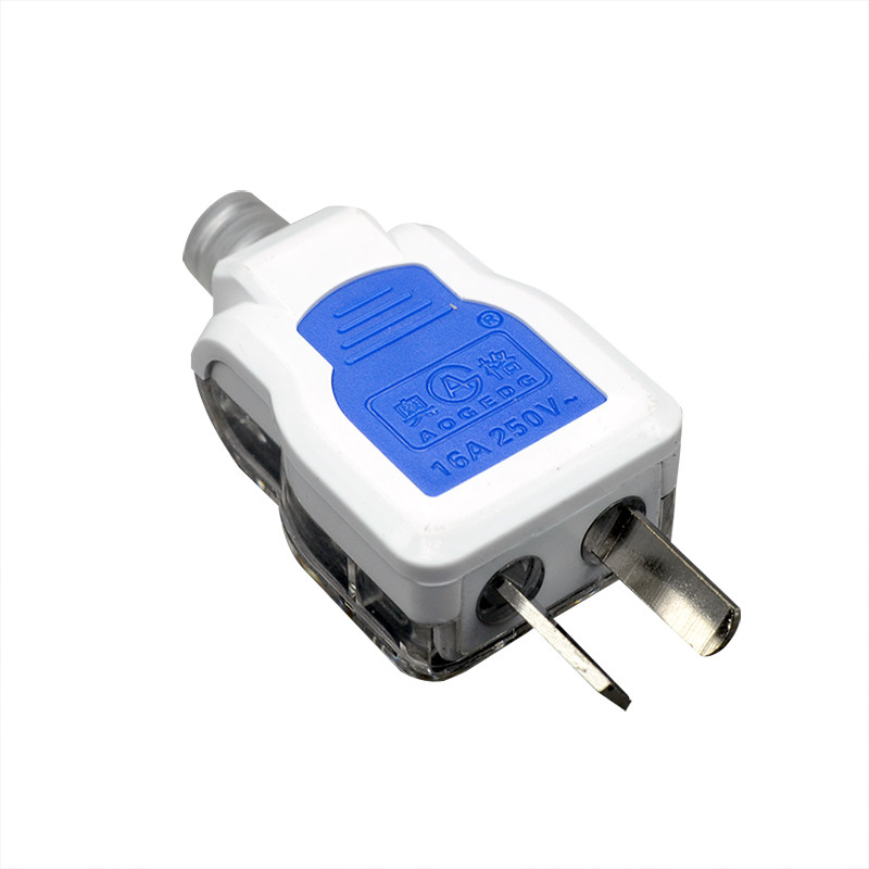 包邮奥格电源接线插头16a大功率工业工程二脚透明插头