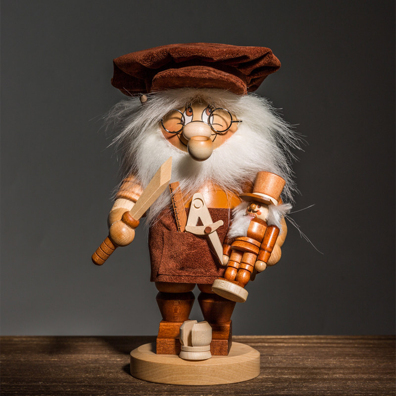 德国进口欧式菩提树实木香薰人物木偶摆件胡桃夹子牧羊人圣诞礼物