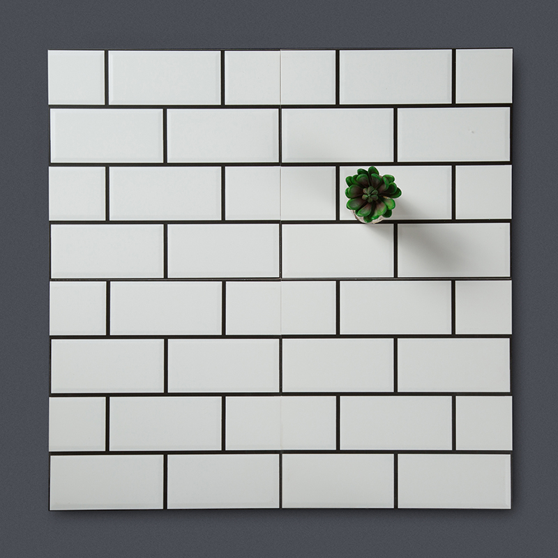 北欧小白砖卫生间瓷砖300*300厨房墙砖浴室阳台工字格面包哑光砖