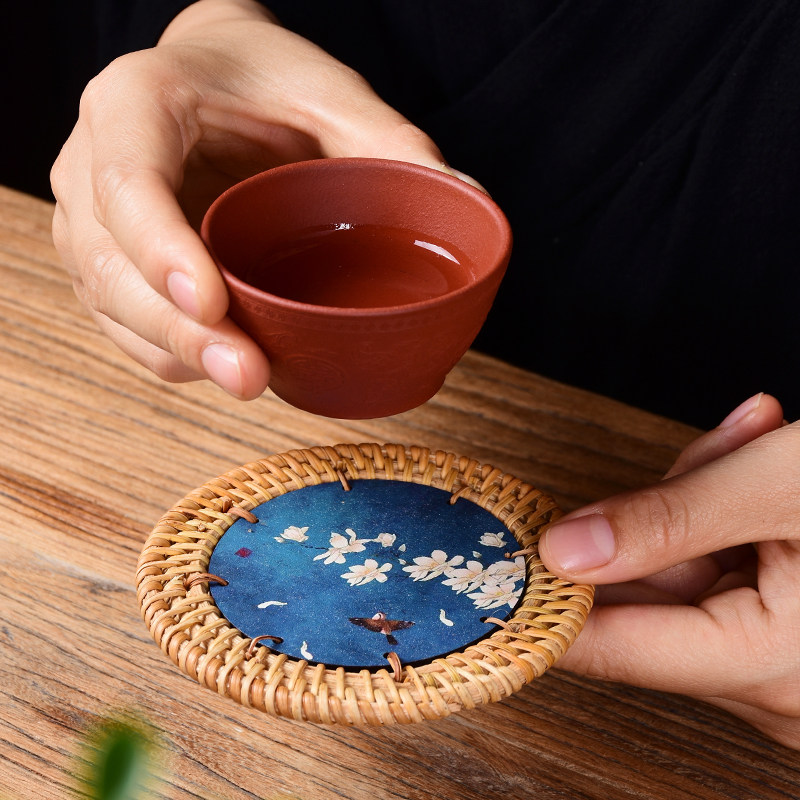 杯垫秋藤功夫茶茶杯茶托杯托隔热垫杯托组茶具茶道