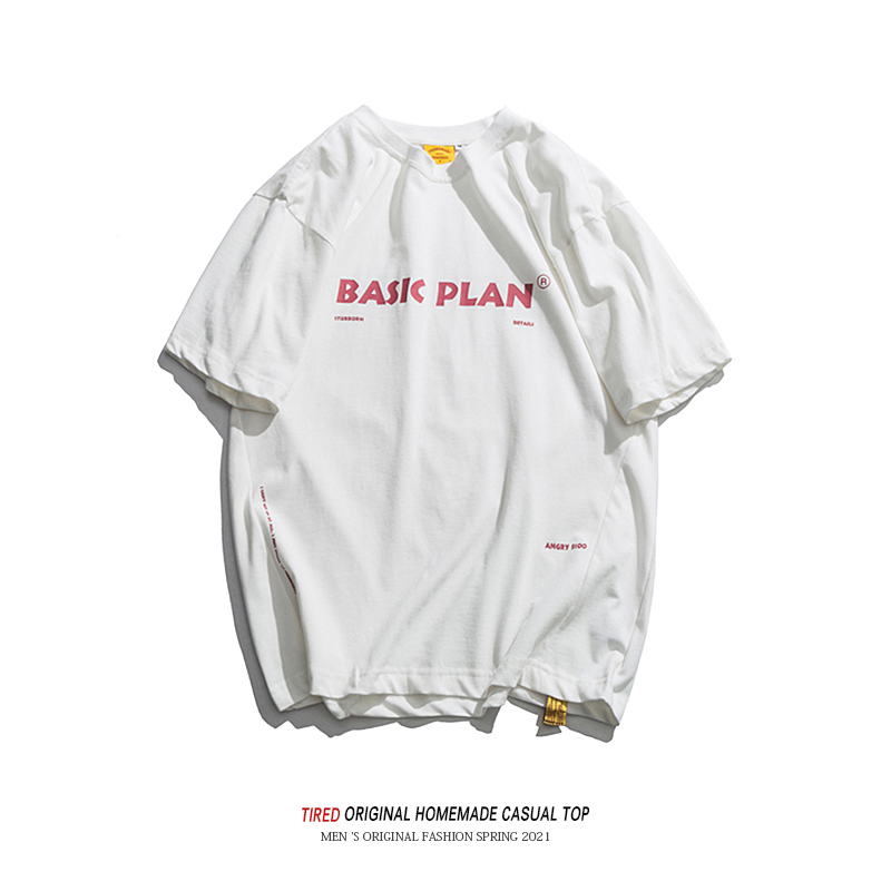 夏季潮牌圆领短袖T恤男韩版潮男百搭TEE学生体恤衫青少年宽松上衣