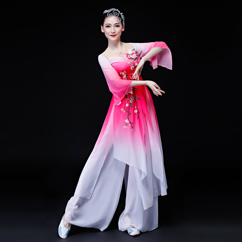 菲凡新娘茉莉花扇子舞伞舞江南水乡伴舞成人表演舞蹈演出服装套装