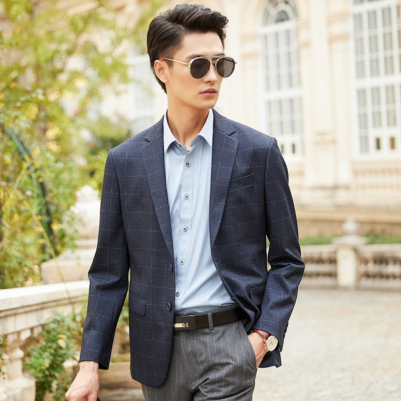 外套busen步森森春秋季男士休闲潮流小西西装西服