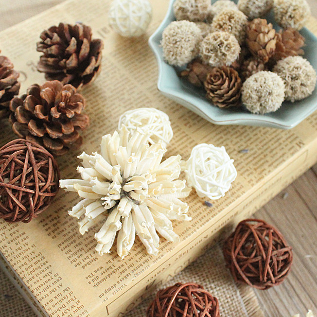 假花仿真花藤球松塔多色3-6厘米云南干花干支单个批发婚房花装饰