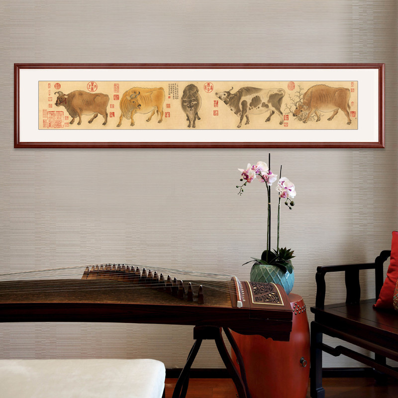 现代客厅办公室餐厅墙画装饰画国画仿古古画牛画国画