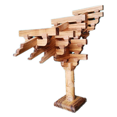 华林寺七铺斗拱模型古建筑榫卯结构新古典实木工艺摆件