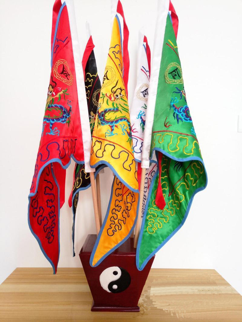 大号五龙令旗道教五色旗出马仙破关旗五营旗五方旗道教令旗龙旗