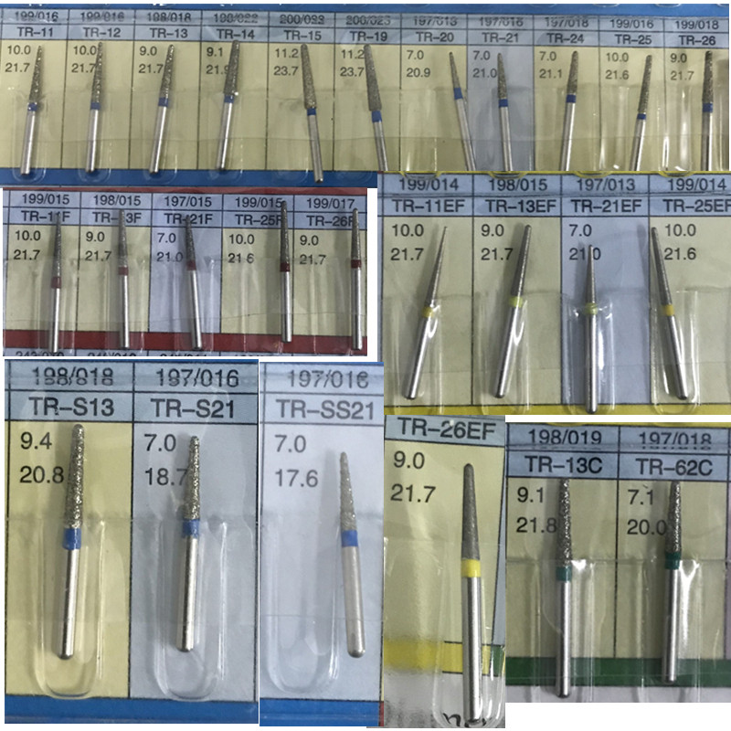 牙科荣卓tr系列圆头锥形车针高速金钢砂车针10元/10支 50支包邮