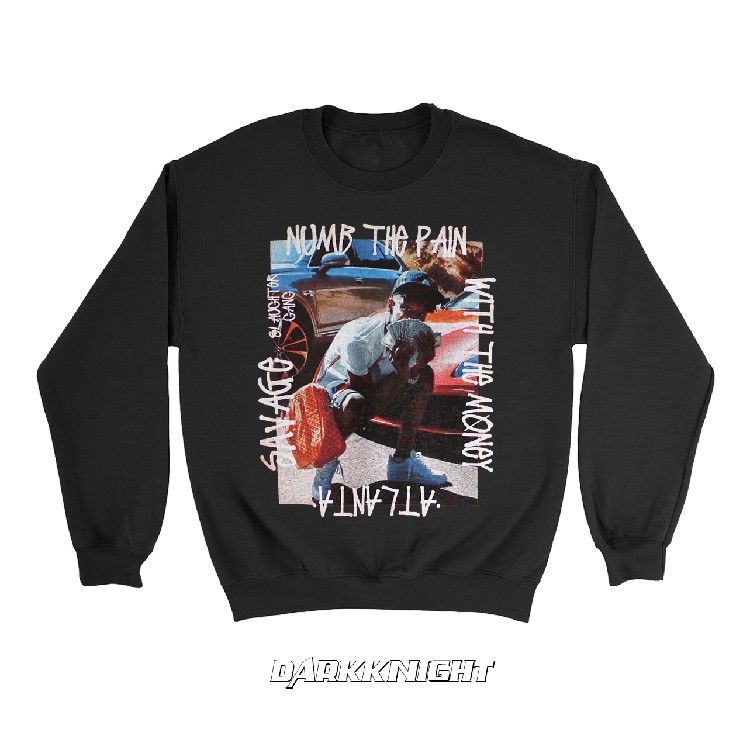 印花人像21savage卫衣嘻哈欧美街头说唱hiphoprap卫衣