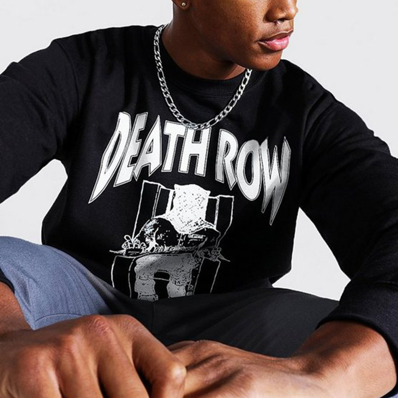 deathrow死囚2pac狗爷说唱嘻哈长袖圆领卫衣卫衣