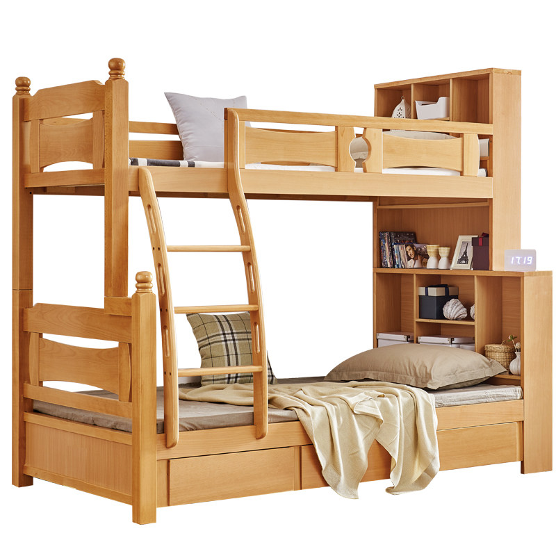 实木儿童榉木木子母床组合上下床高低双层成人高低