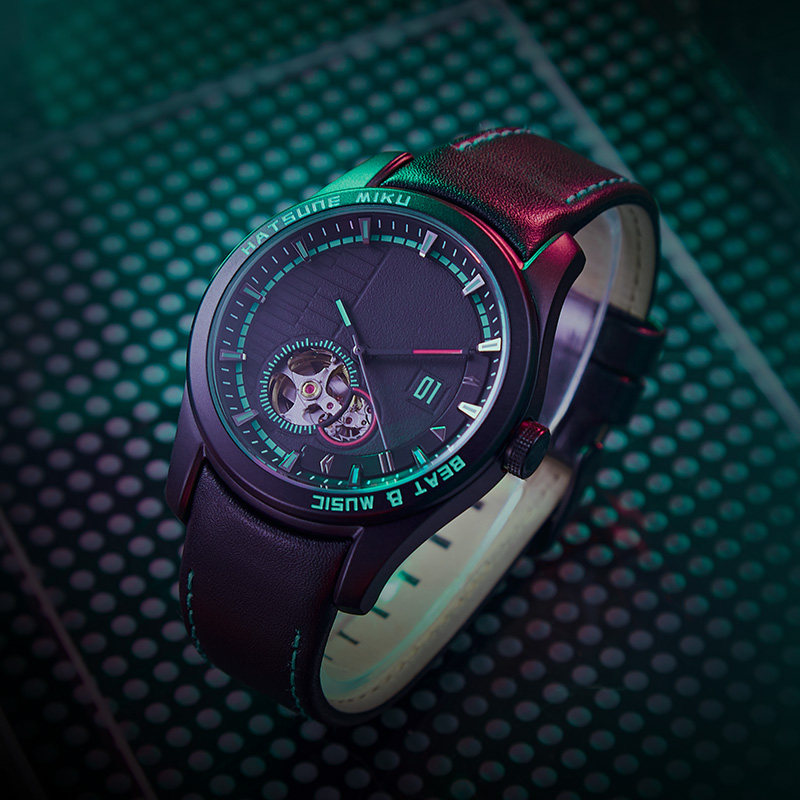 幸运石初音未来周边自动自动机机械表miku联名手表vocaloid动漫手表