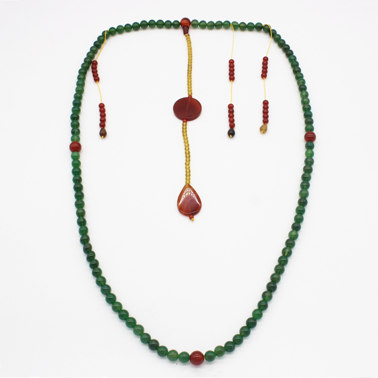 朝珠108颗皇后绿色12mm长挂项链宫廷道具古装佛珠