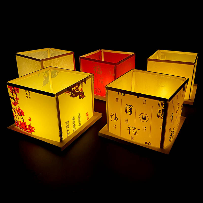 led孔明灯电子河diy明灯节水浪漫方形河中秋节中秋孔明灯