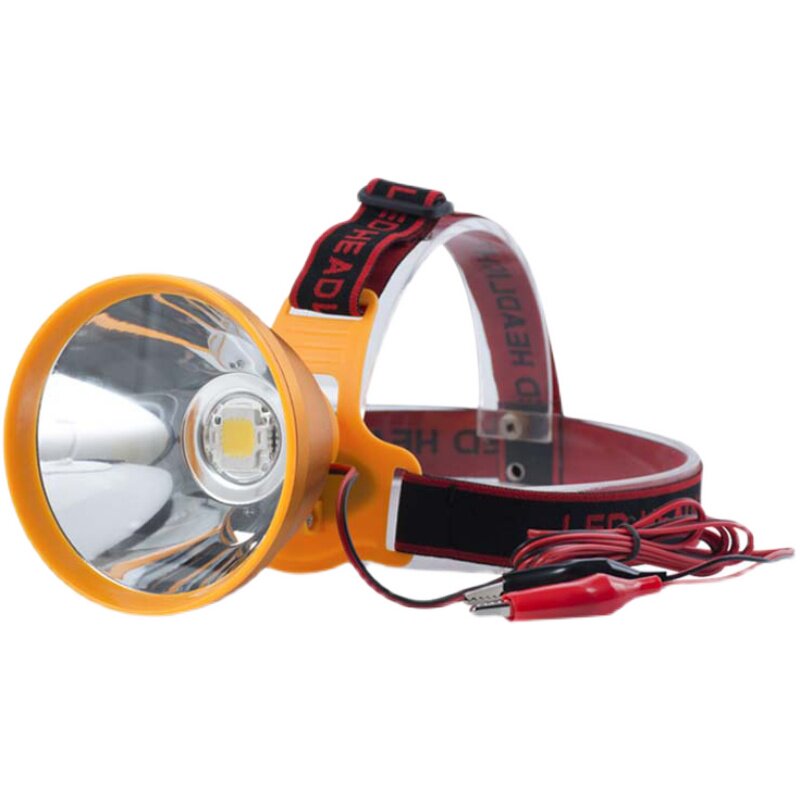 12v聚光外接电瓶光夹灯黄钓鱼远射灯聚头灯头灯