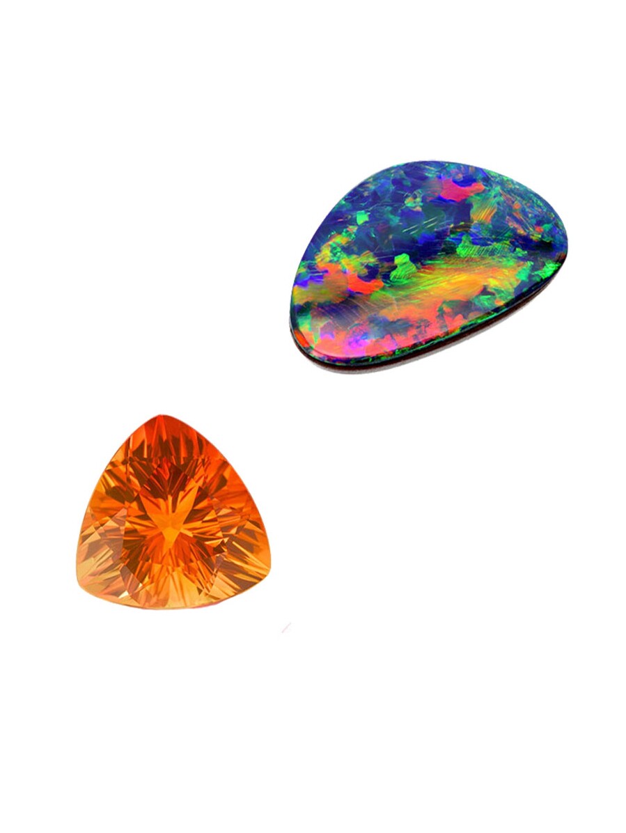 欧泊light墨西哥围岩彩色宝石天然裸石矿区直播珠宝奇石