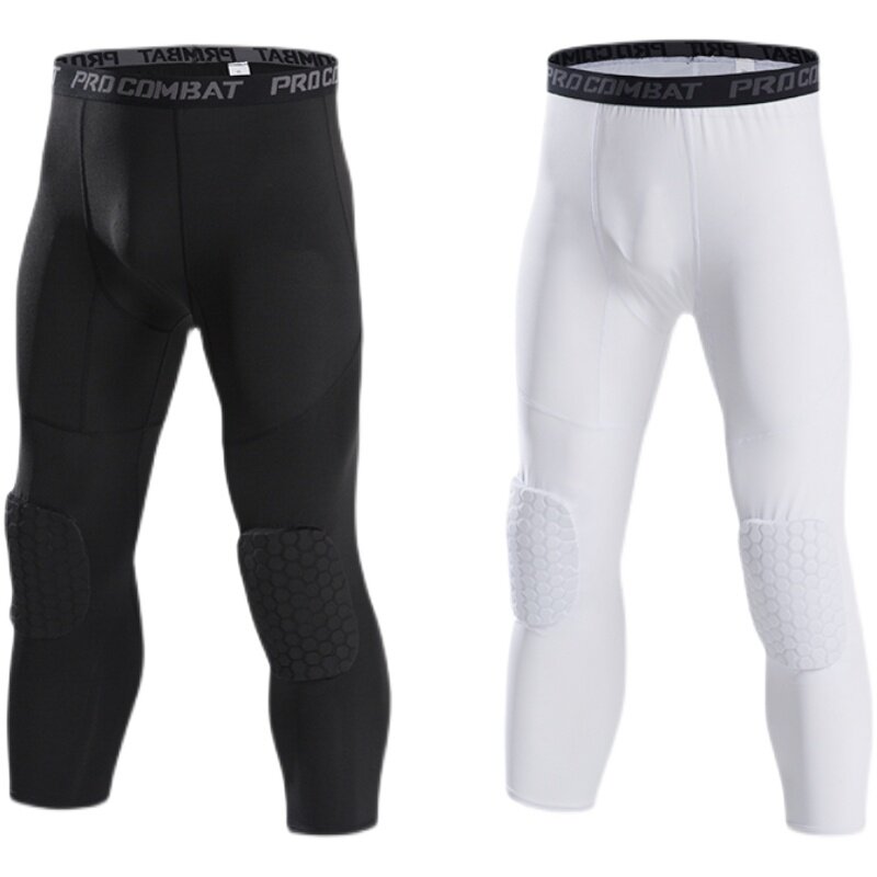 护膝专业装备打球nba护腿一体运动护具裤男篮球运动护膝