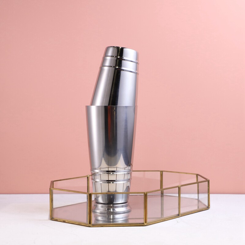 酒吧器皿美式波士顿雪克壶两节带底酒壶crafthousefortessa调酒器