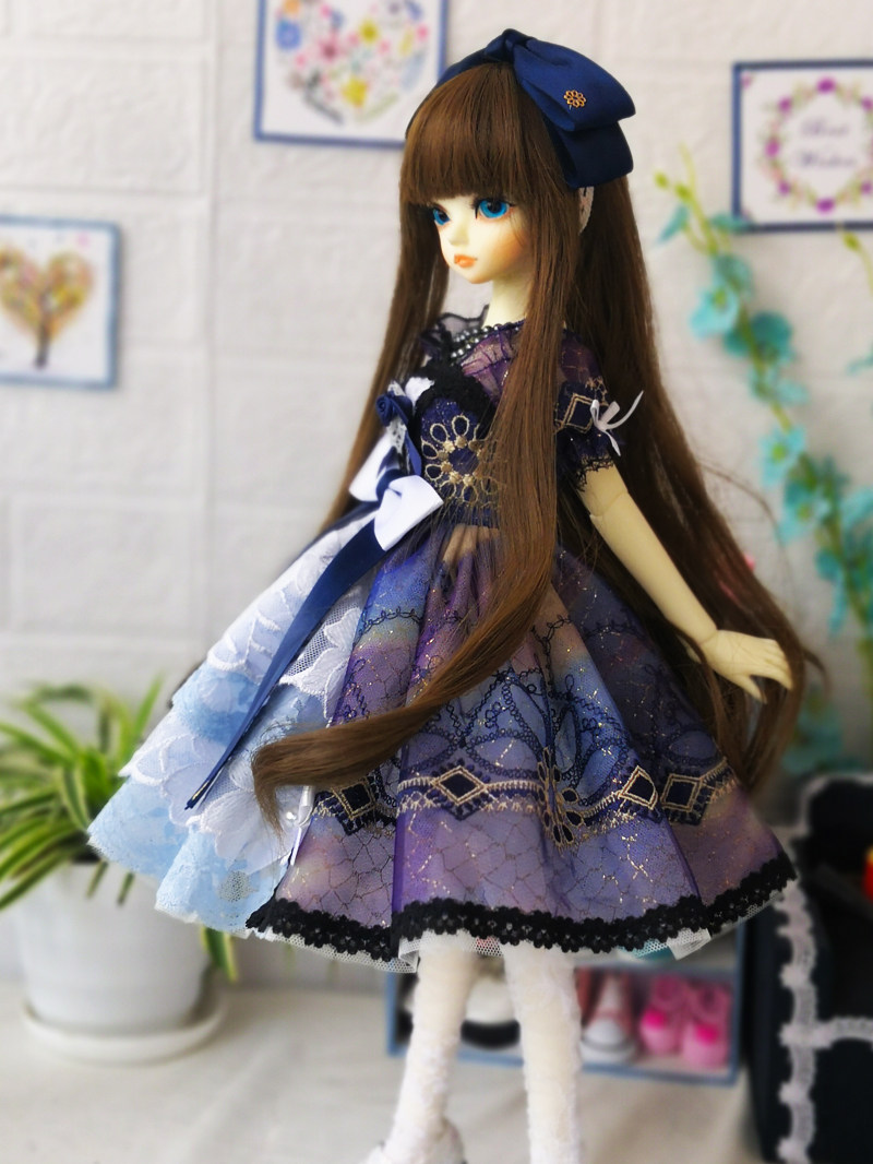 4分bjd娃衣星空少女洛丽塔洋装裙子厘米娃娃bjd娃娃