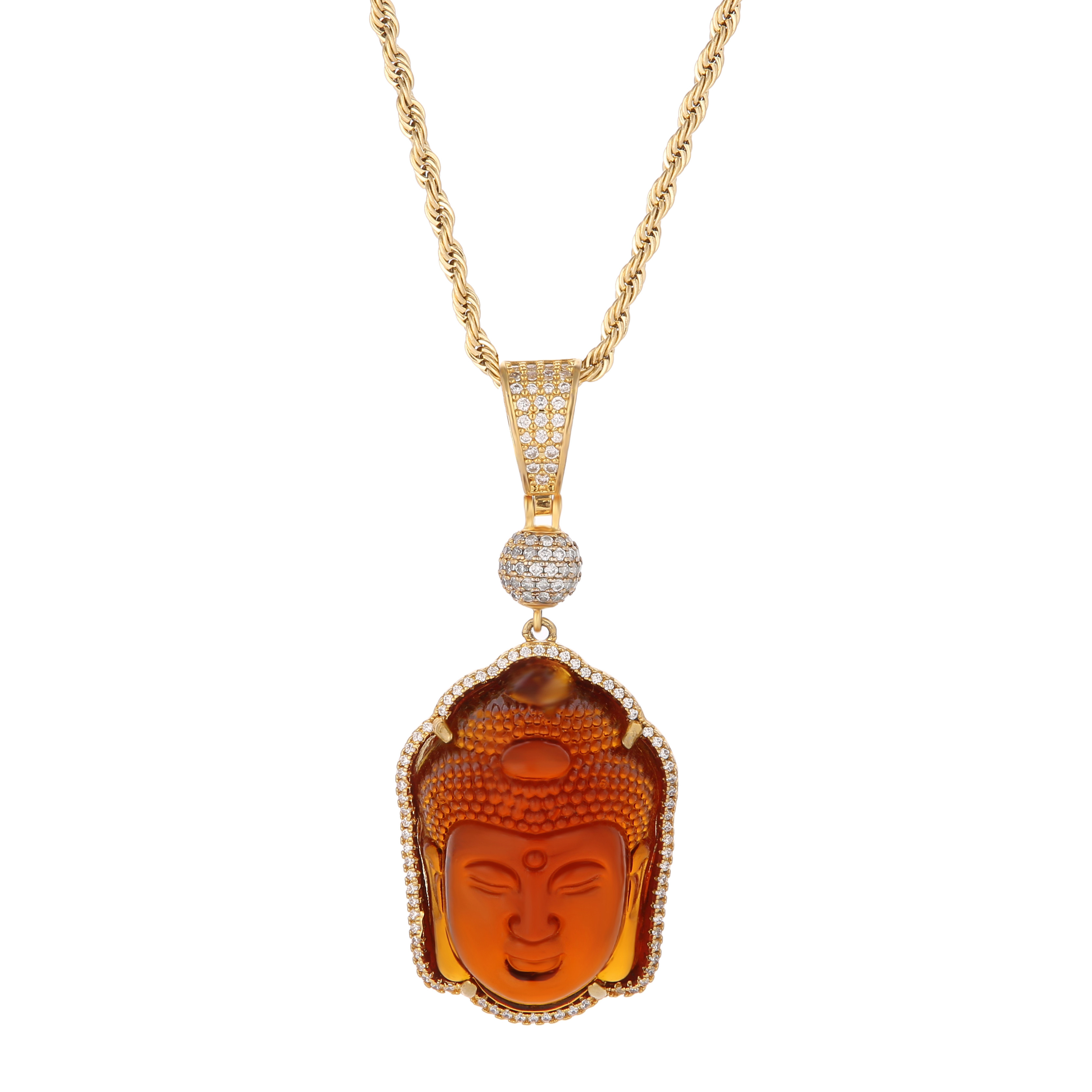 新款嘻哈曜石释迦牟尼观音吊坠挂坠项链毛衣项坠