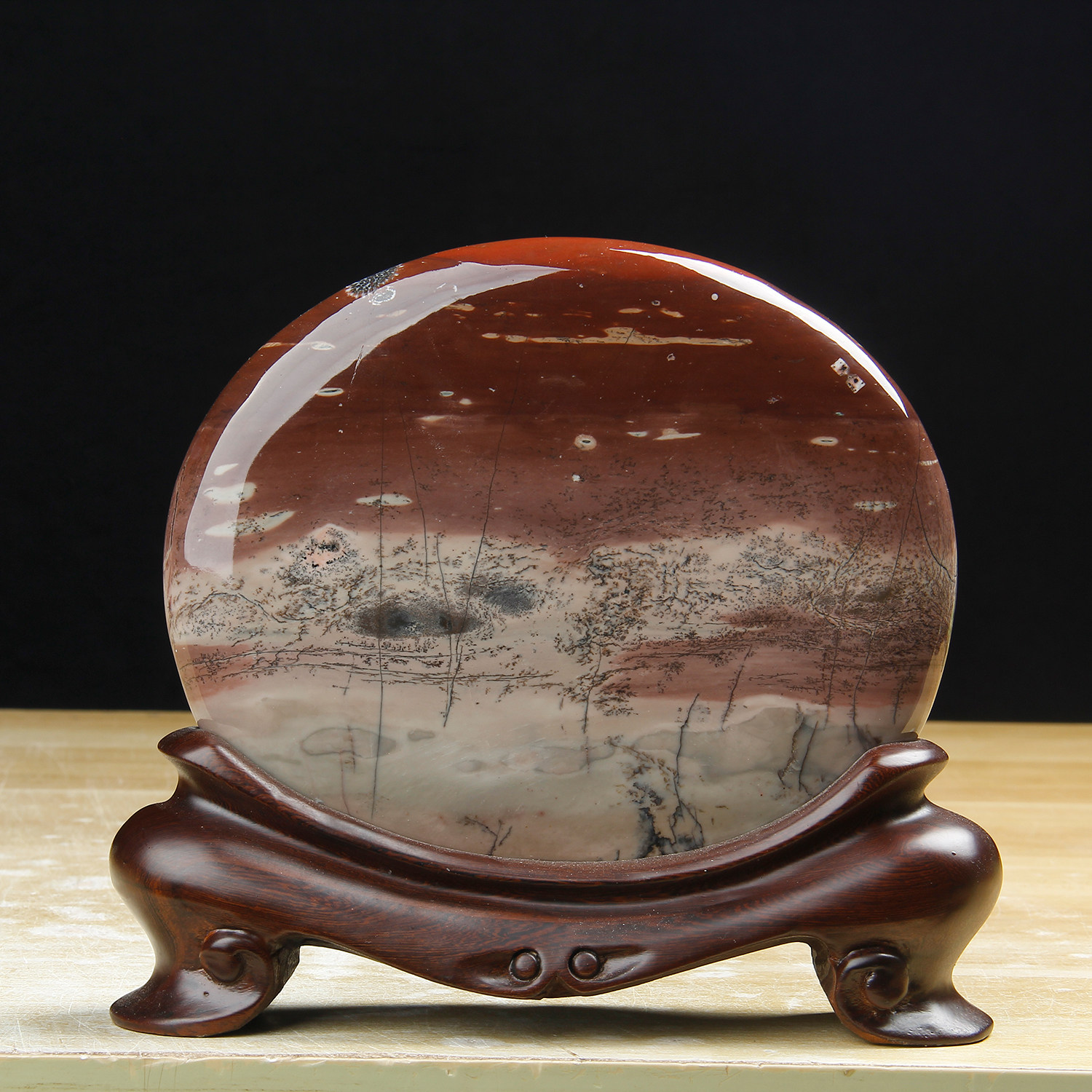 广西摆件tk01工艺品电视柜客厅观赏石摆件石草花国画摆件