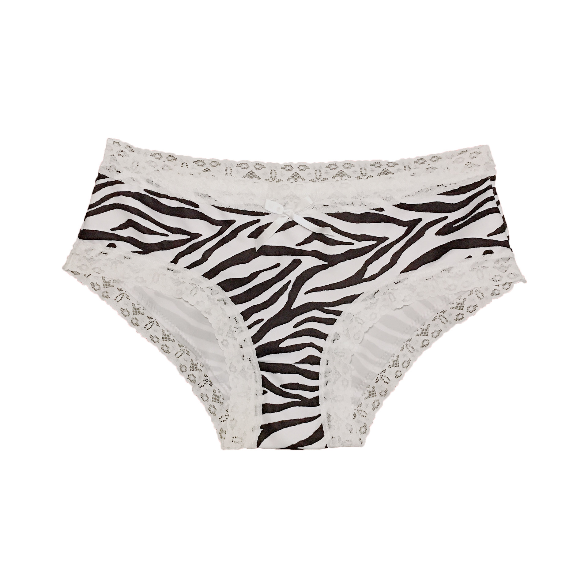 milkgirl蕾丝花边斑马纹印花舒适棉档内裤性感日系少女薄款低腰