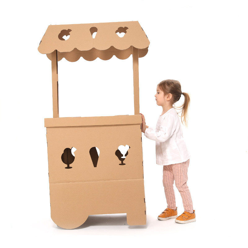 儿童纸箱过家家手工硬纸板厨房冰箱促销幼儿园涂色其他手工制作