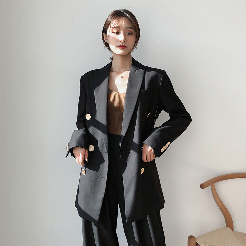 西装黑色外套春秋2020新款休闲时尚女士韩版修身西装