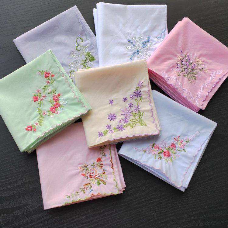 手帕刺绣女士手绢纯棉女中国风苏绣大手手巾手帕