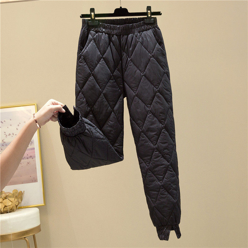 酷酷轻薄羽绒棉裤女冬2020新款菱形棉裤