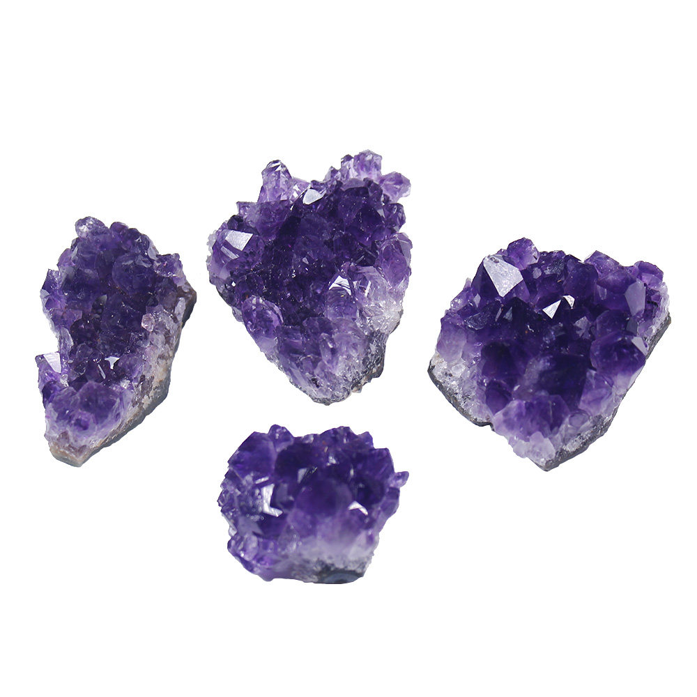 天然水晶矿石原石乌拉圭小块紫水晶洞摆件紫晶块晶簇紫晶洞礼品