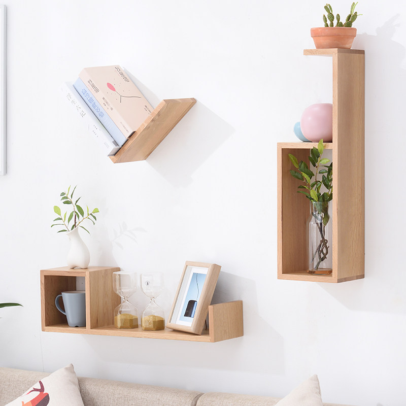 墙上置物架墙面实木隔板卧室木质装饰板客厅壁挂搁板