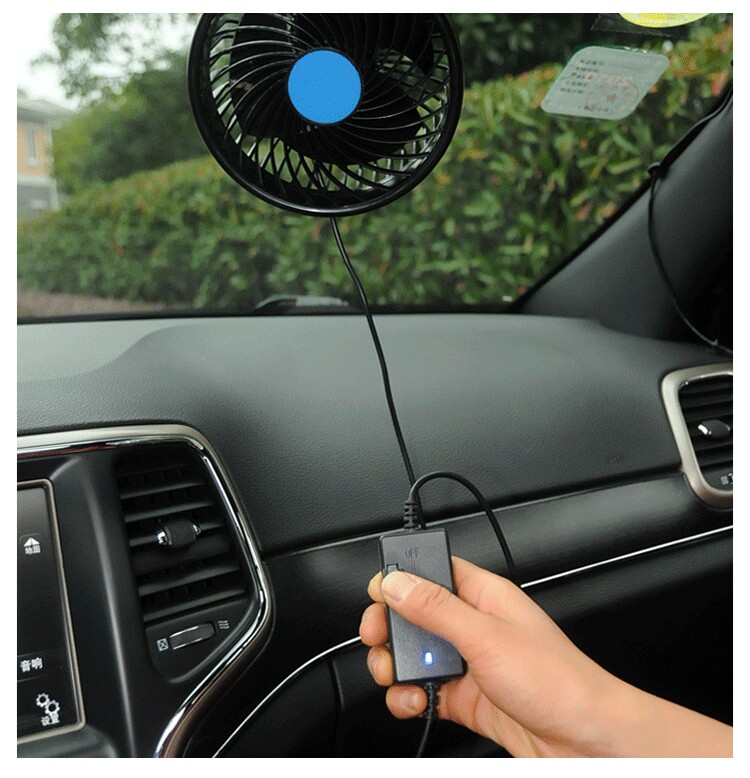 吸盘汽车用车载电风扇12v24v吊扇 汽车内小电扇轿车面包车可调速