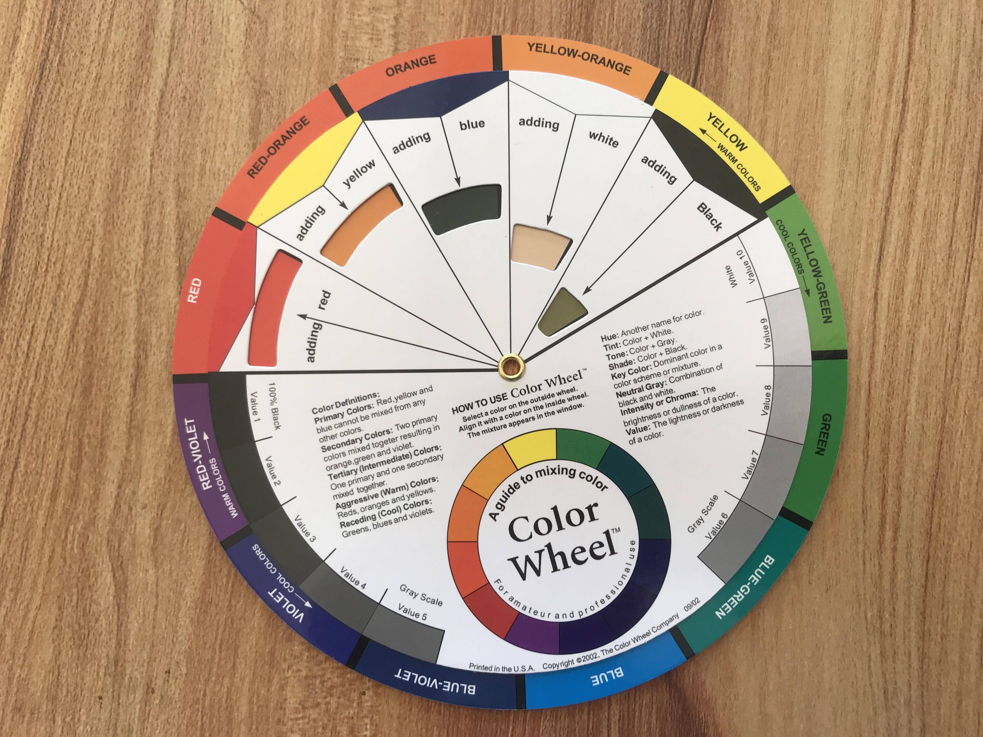 英文色轮卡色色相14cm口袋调色配色色卡英文版色卡