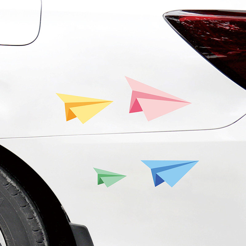 汽车刮痕遮挡贴纸创意个性童年怀旧8090纸飞机车贴汽车装饰贴