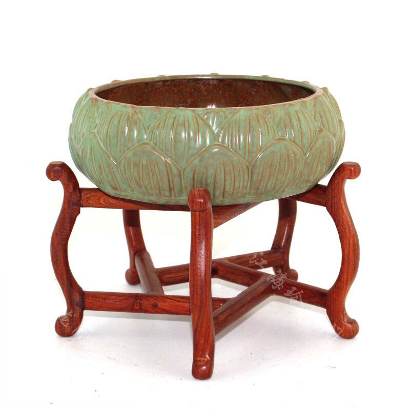 檀木托架实木底座碗莲缸乌龟缸金鱼缸架子酒缸木雕