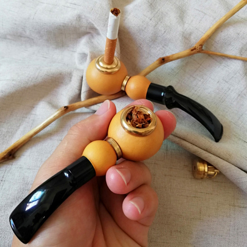 天然真葫芦烟丝粗烟细烟三用小烟斗过滤嘴净烟器循环可清洗过滤嘴