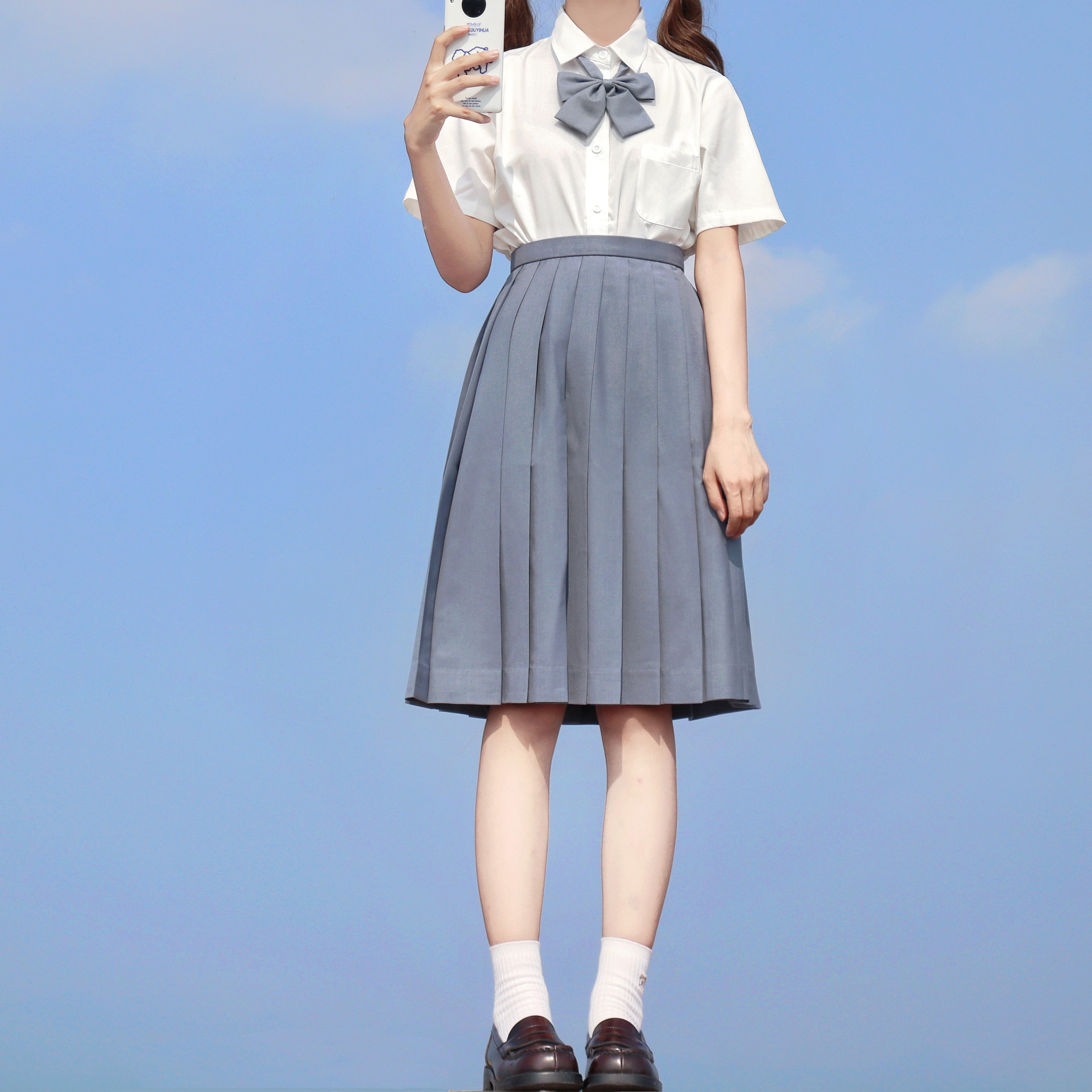 樱花家族jk制服优等生jk纯色裙 高腰半日系身百褶裙中长款女秋冬