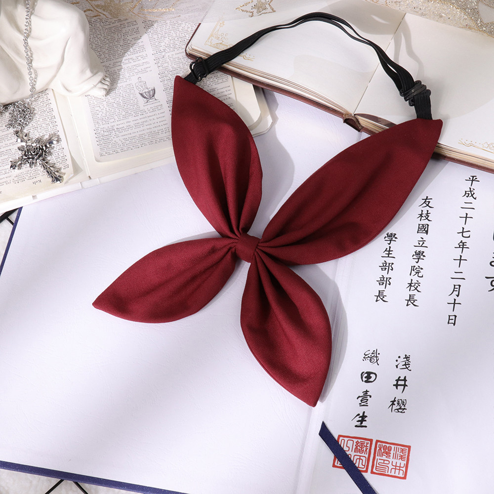 樱花家族包邮红色纯色金鱼草结大领结jk水手领结