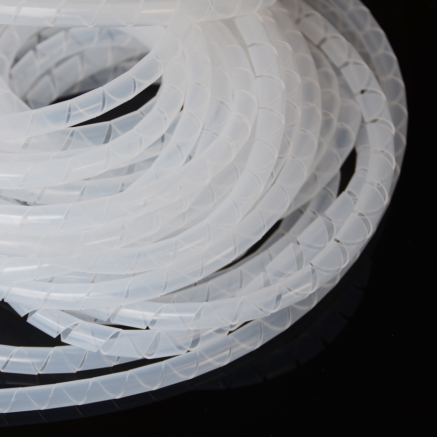 缠绕电线包线管绕线pe螺旋塑料黑色白色4mm30mm套管