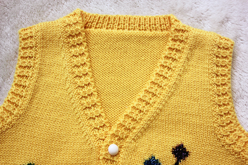 纯手工编织2-3岁婴幼儿羊毛线衣背心 手织春秋宝宝马夹 儿童无袖