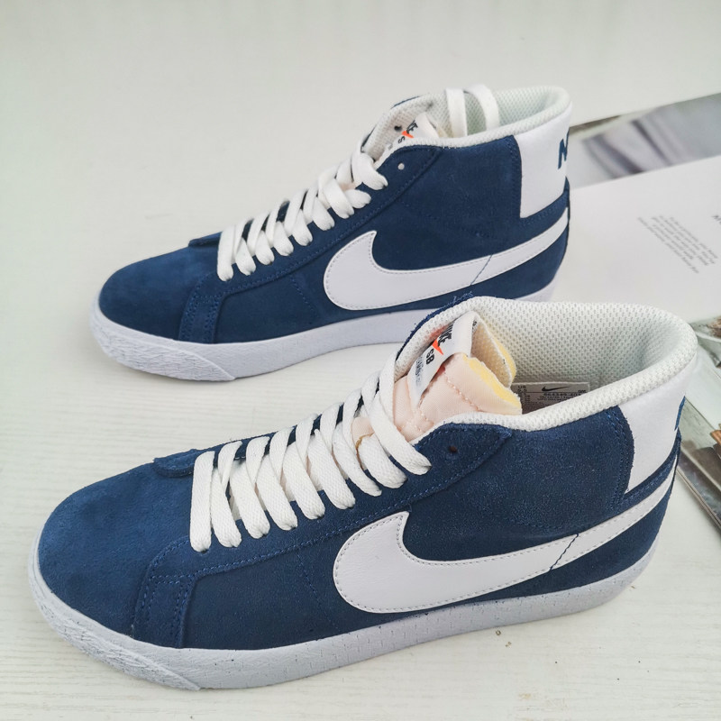 nikesbzoomblazermid开拓者男女黑白休闲滑板鞋高运动休闲鞋