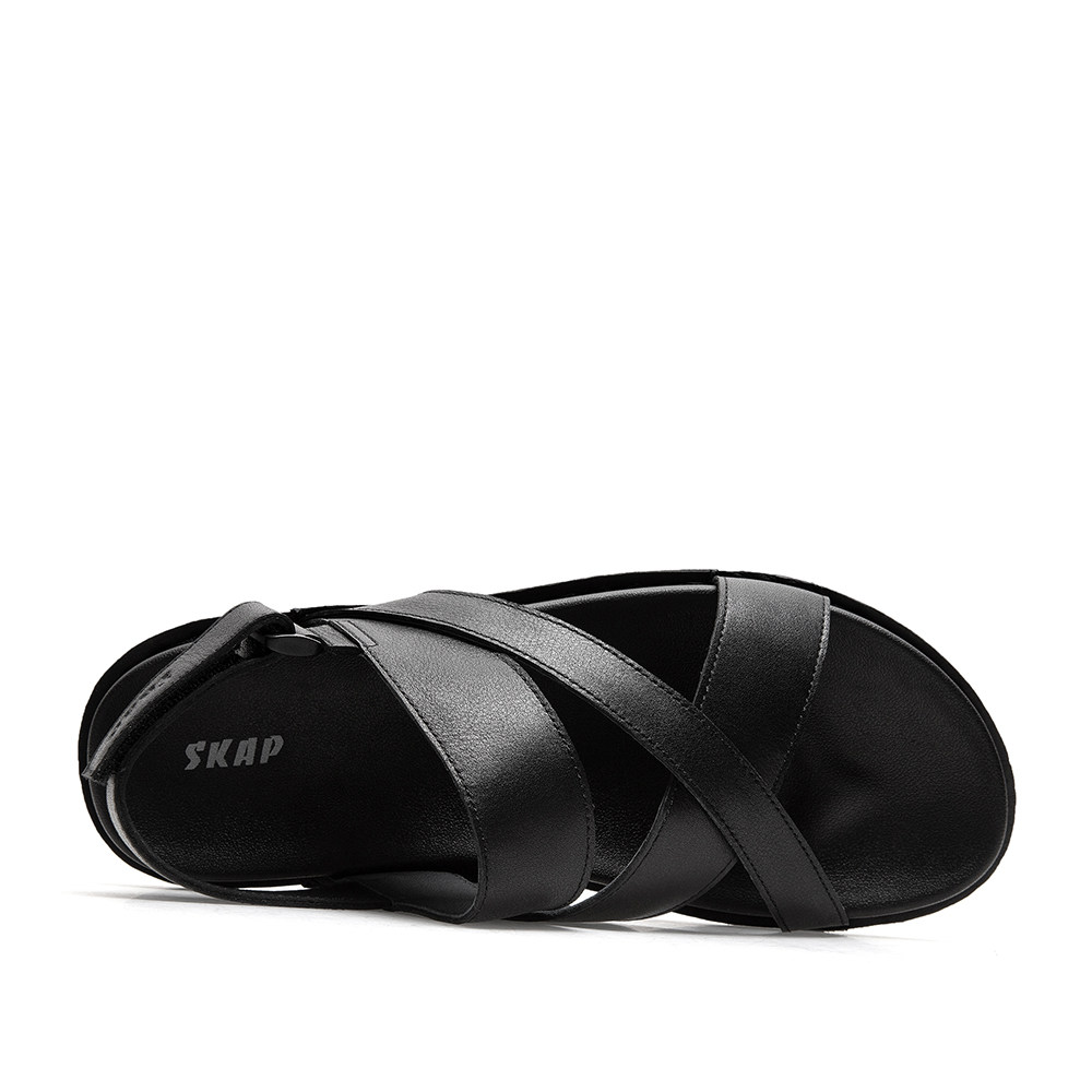 skap圣伽步2021夏季新款商场同款牛皮皮革舒适沙滩鞋