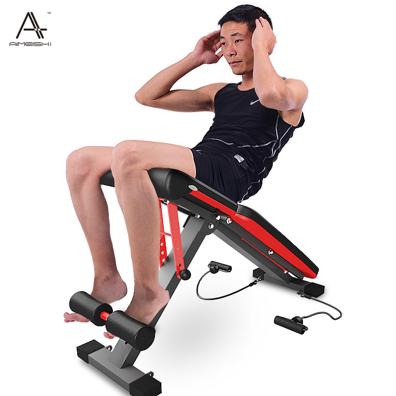 仰卧哑铃多功能腹肌仰卧起坐健身器材家用收腹飞鸟运动仰卧板