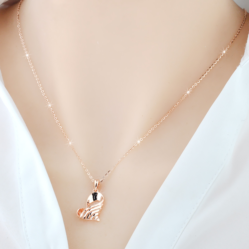 项链女款生日女友银饰日韩气质简约金项链玫瑰项链