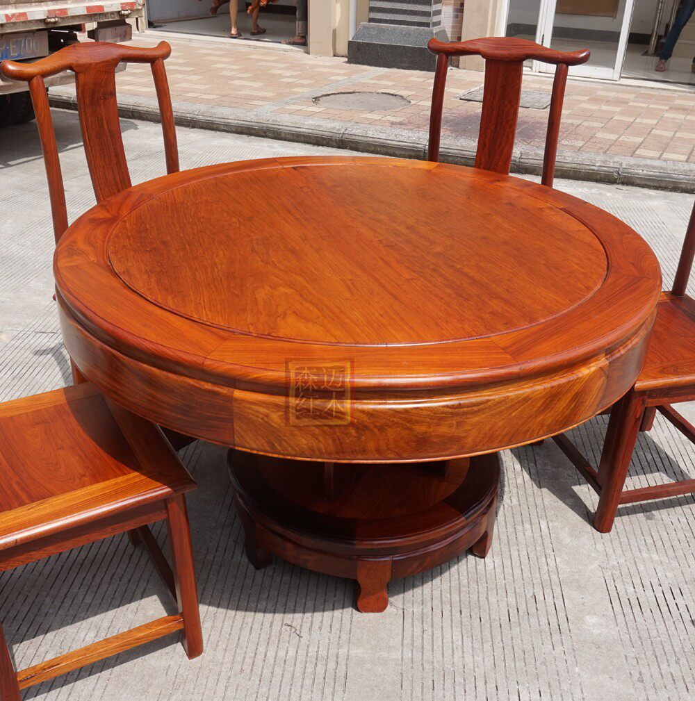 餐桌缅甸花梨红木光面明式经典简单大方实用实木餐桌