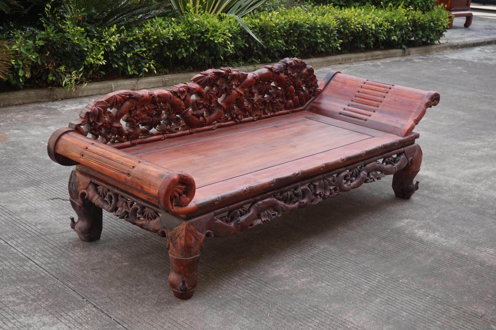 贵妃老挝大红酸枝椅交黄檀红木加厚独板雕刻贵妃椅